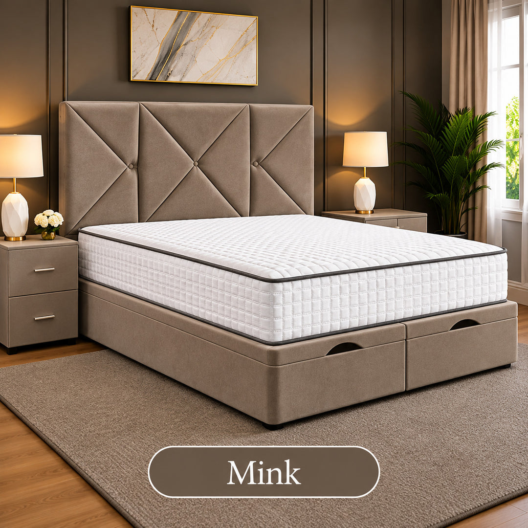 Noris Geometric Divan Ottoman Storage Bed Frame