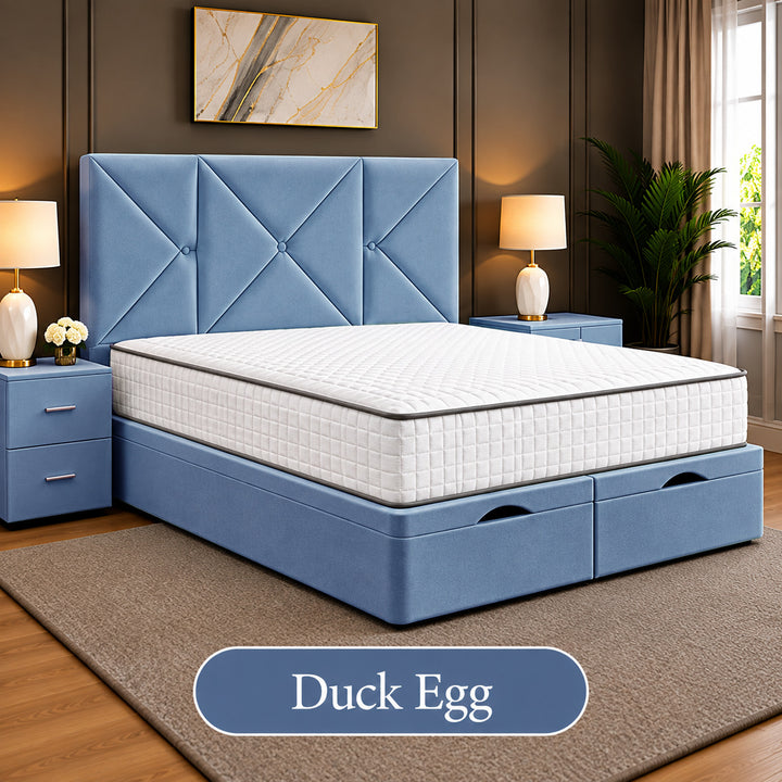 Noris Geometric Divan Ottoman Storage Bed Frame