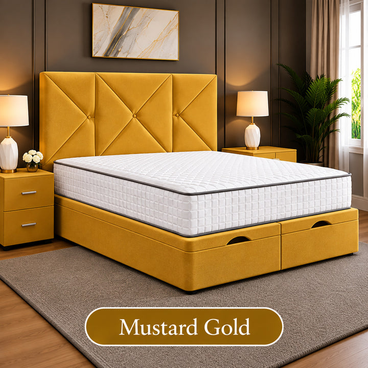 Noris Geometric Divan Ottoman Storage Bed Frame