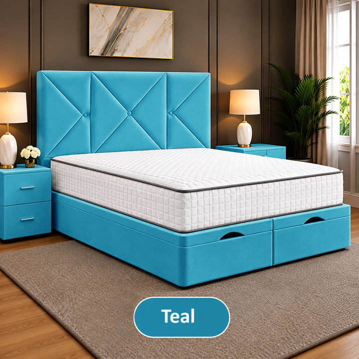 Noris Geometric Divan Ottoman Storage Bed Frame