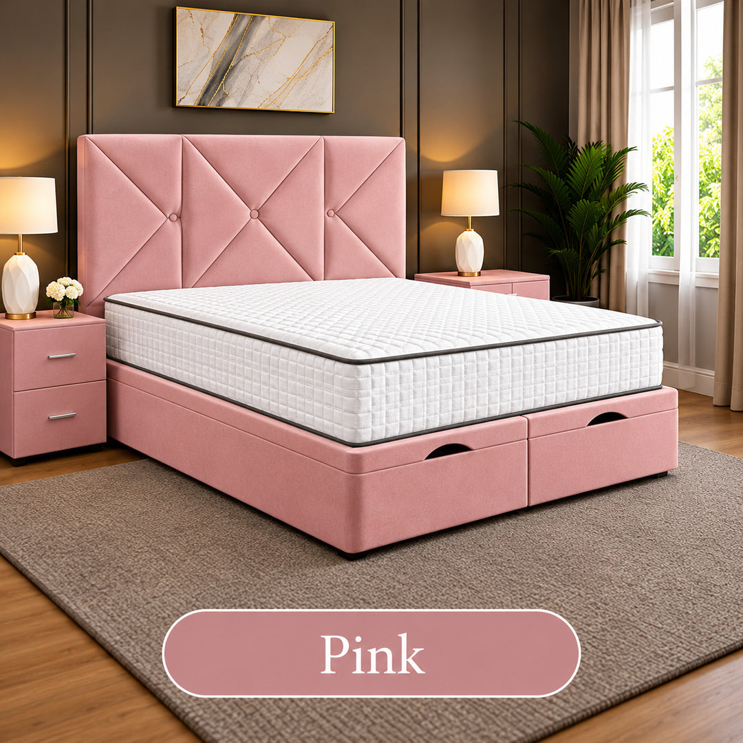 Noris Geometric Divan Ottoman Storage Bed Frame