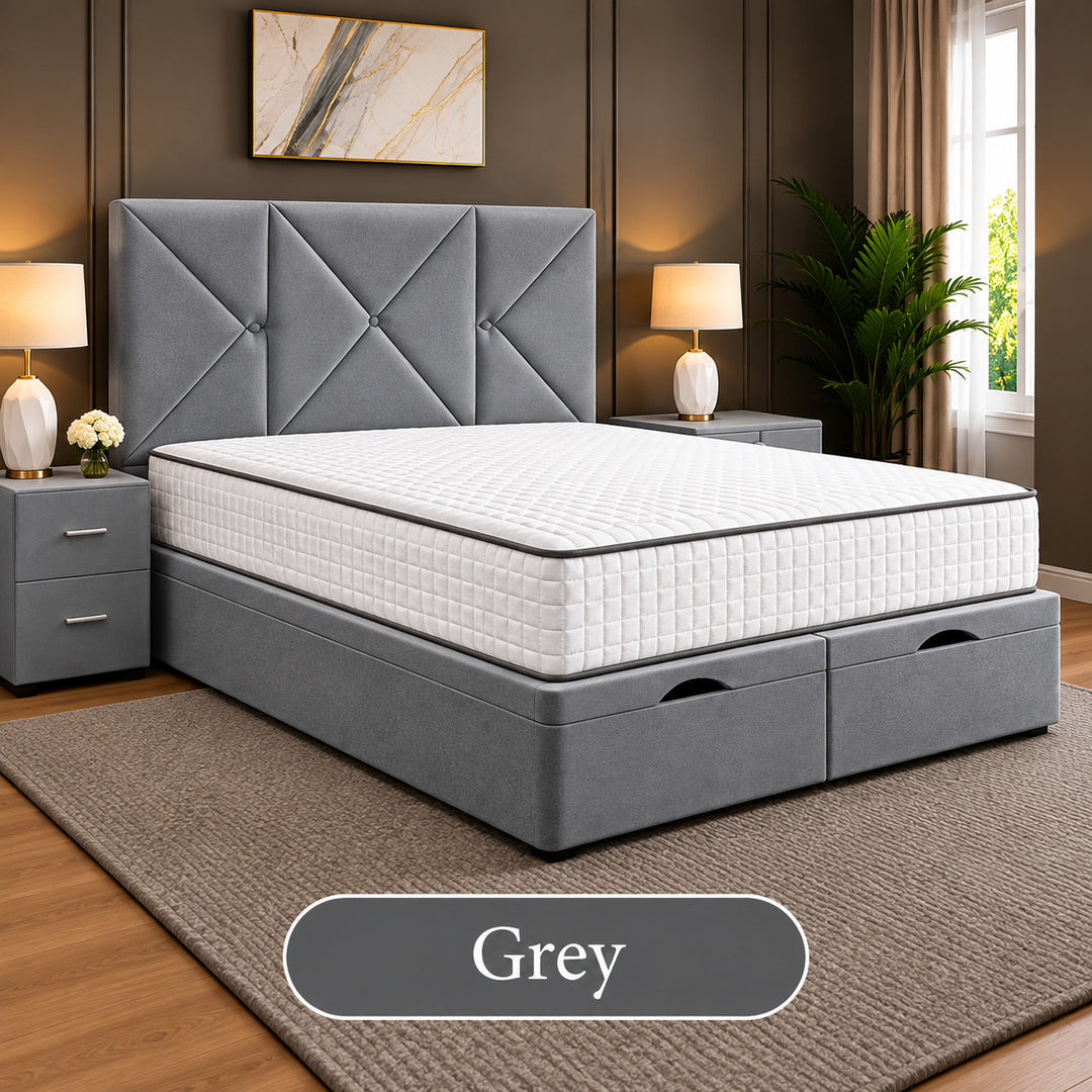 Noris Geometric Divan Ottoman Storage Bed Frame