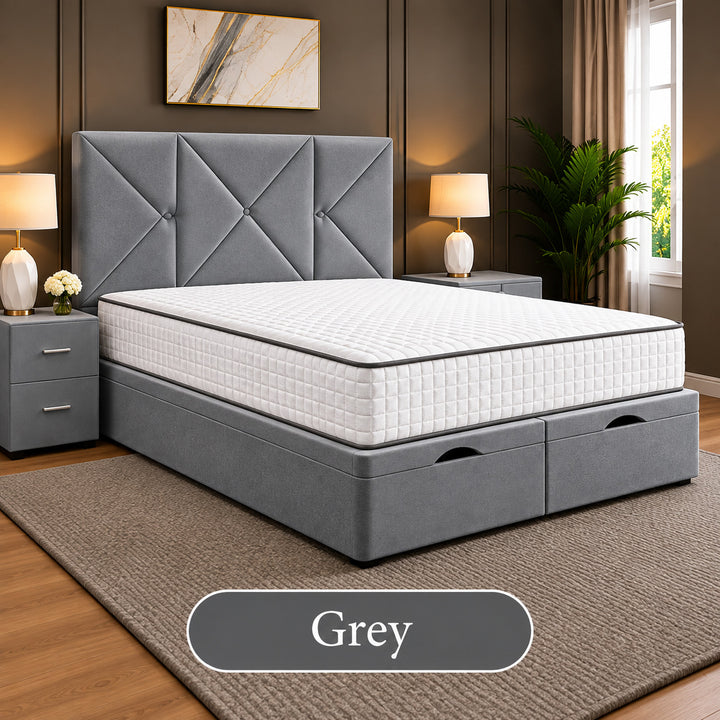 Noris Geometric Divan Ottoman Storage Bed Frame