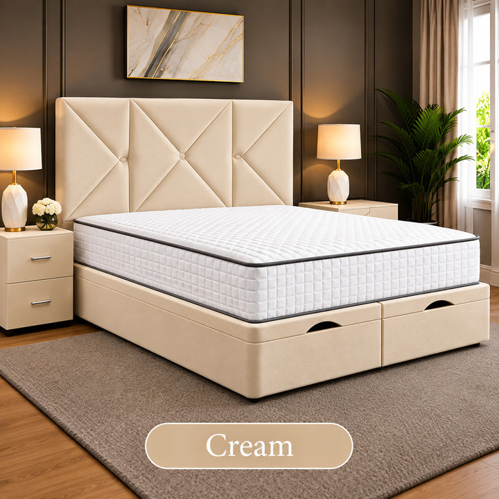 Noris Geometric Divan Ottoman Storage Bed Frame