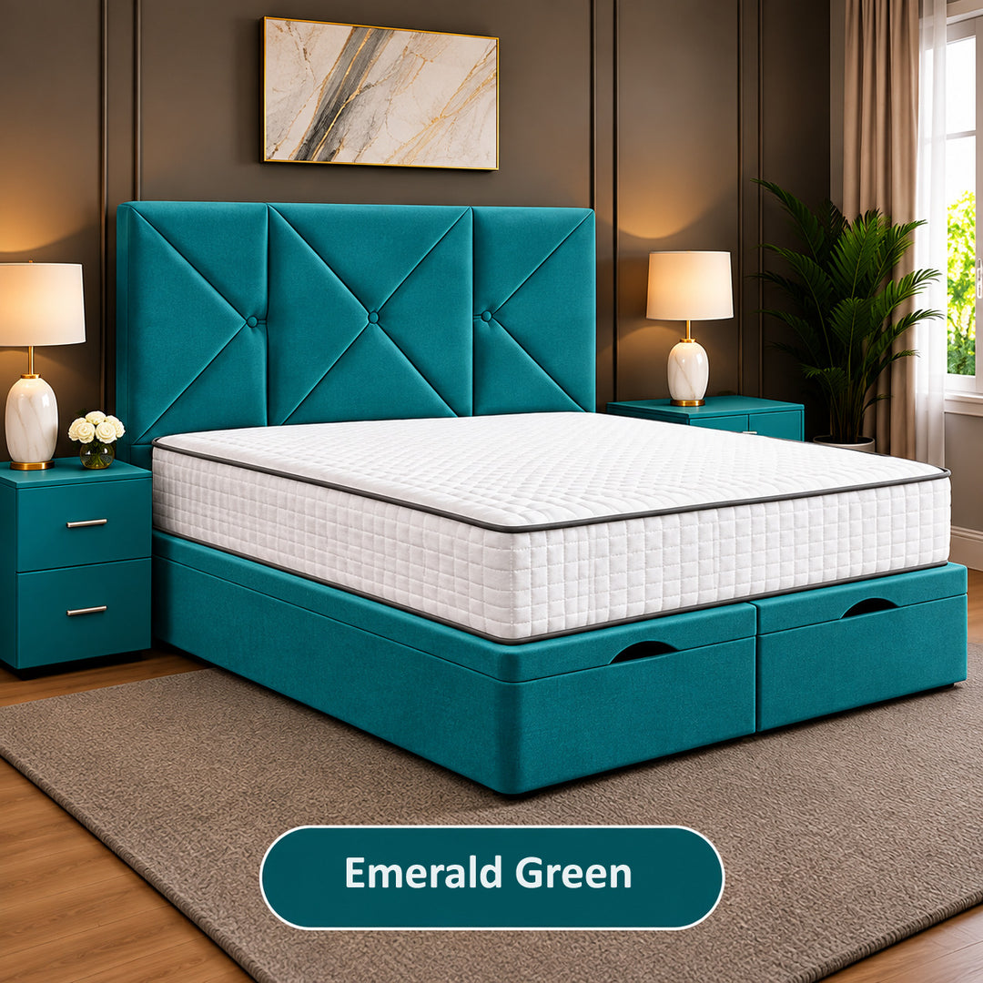 Noris Geometric Divan Ottoman Storage Bed Frame