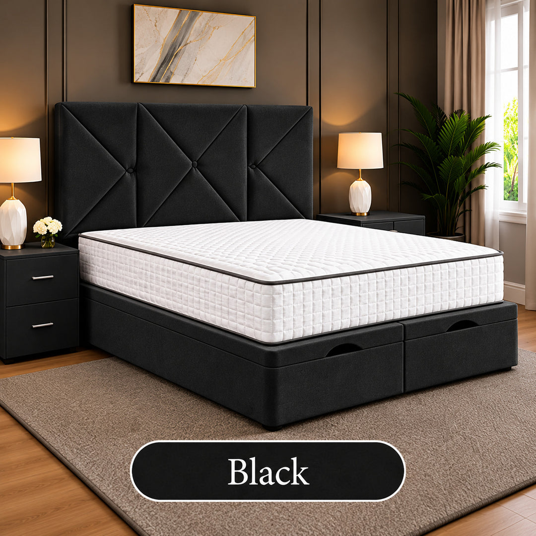 Noris Geometric Divan Ottoman Storage Bed Frame