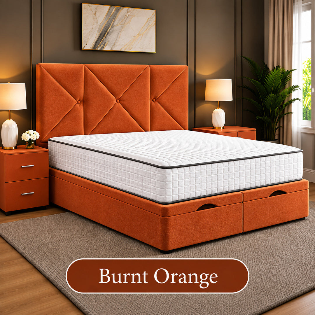 Noris Geometric Divan Ottoman Storage Bed Frame
