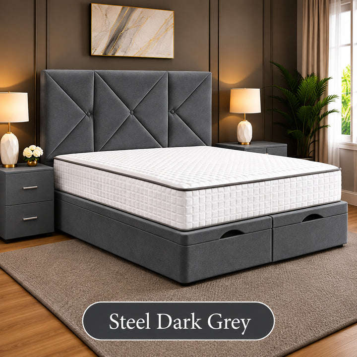 Noris Geometric Divan Ottoman Storage Bed Frame