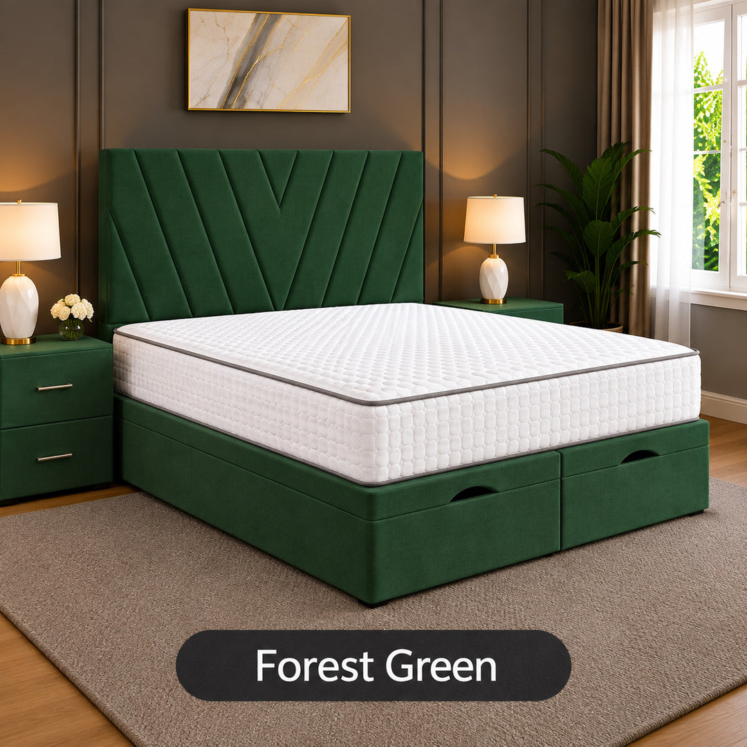 Maya Chevron Divan Ottoman Storage Bed Frame
