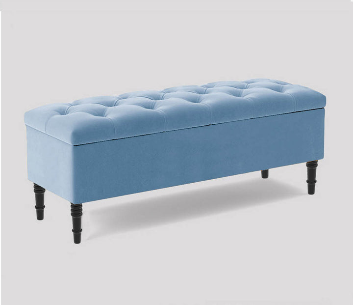 Swiss Chesterfield Upholstered Footstool