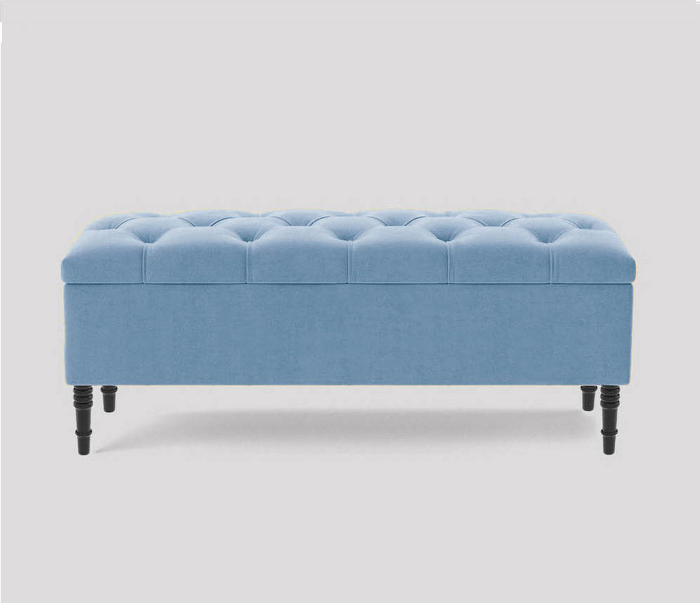 Swiss Chesterfield Upholstered Footstool