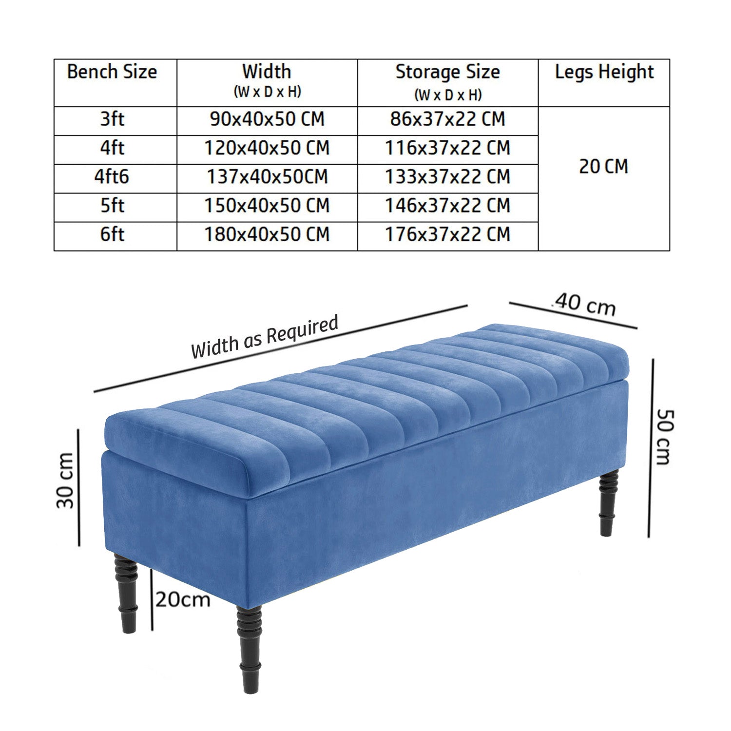 Paris Striped Ottoman Bench with storage