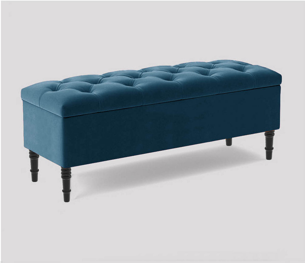 Swiss Chesterfield Upholstered Footstool