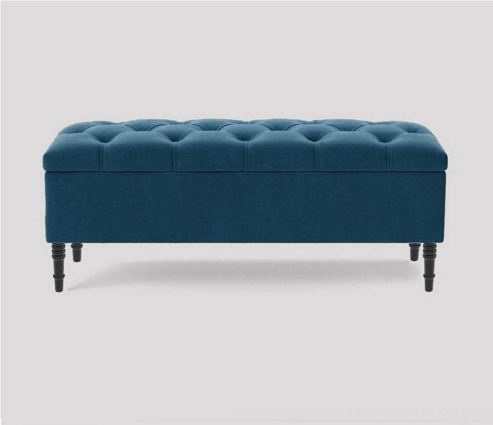 Swiss Chesterfield Upholstered Footstool