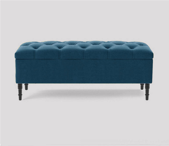 Swiss Chesterfield Upholstered Footstool