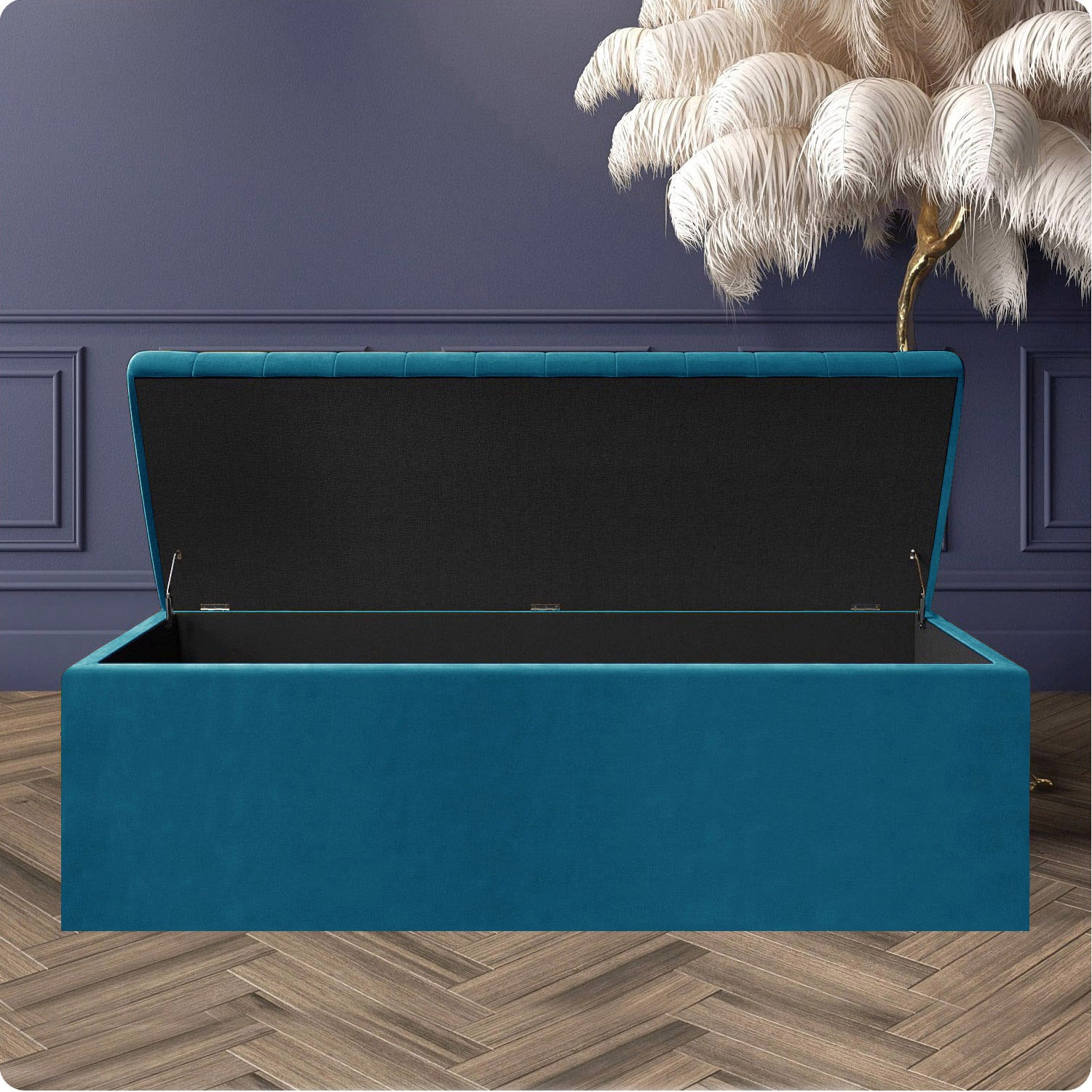 Safar Large Ottoman Storage Box - Upholstered Blanket Box