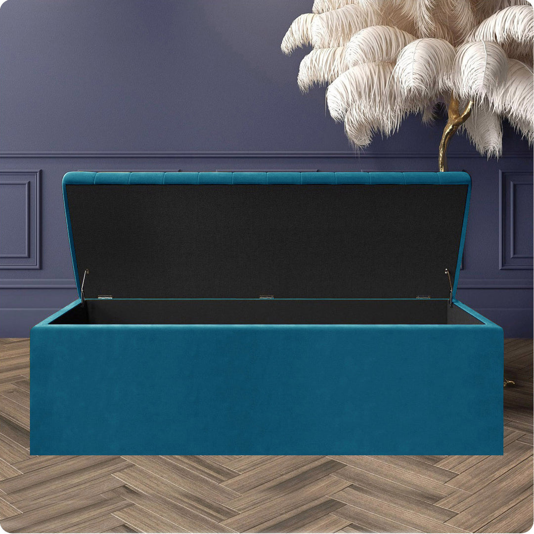 Safar Large Ottoman Storage Box - Upholstered Blanket Box