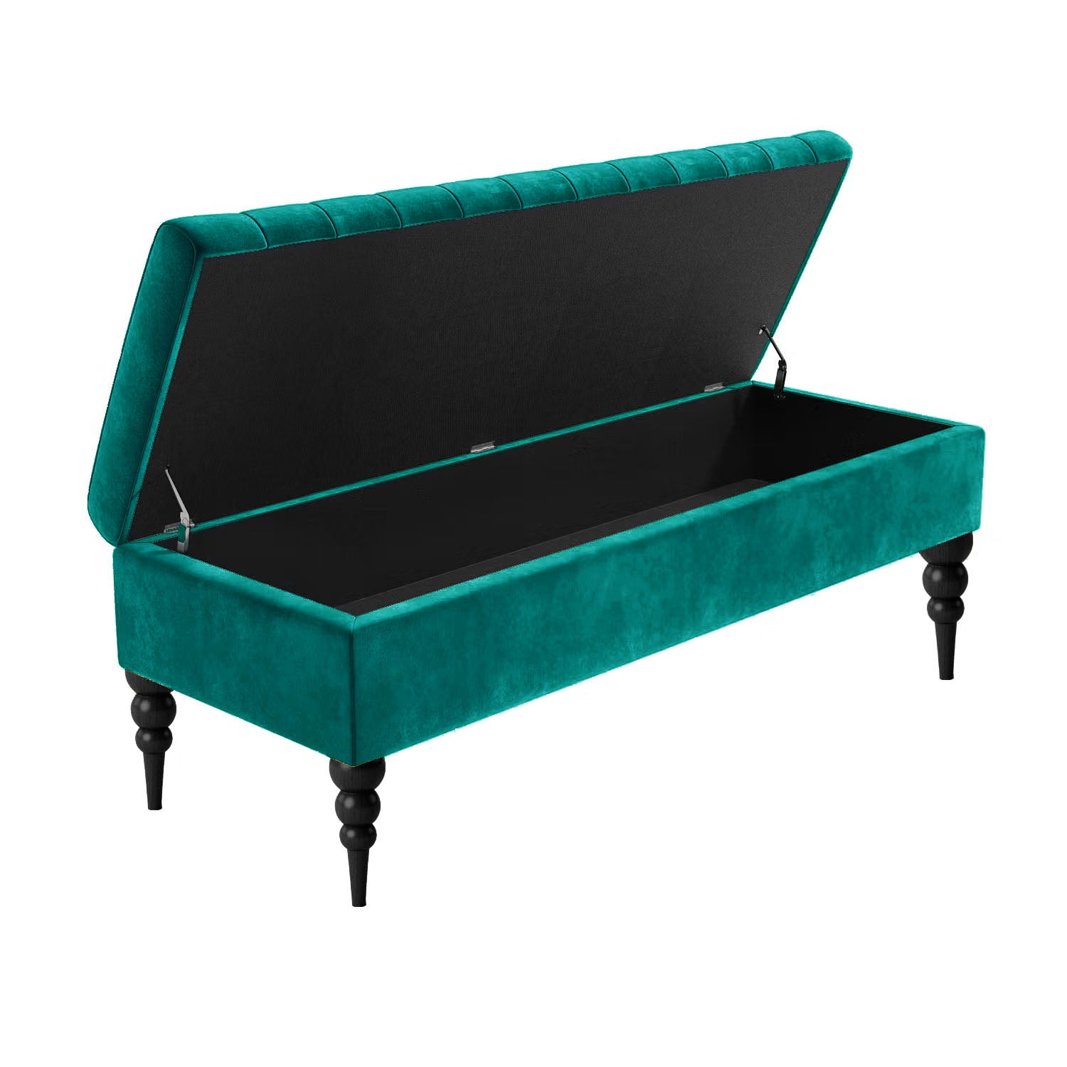Sierra Ottoman Storage Bench with Black Turned Wooden Legs