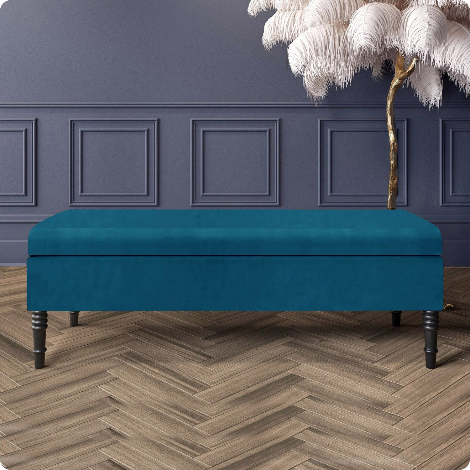 Safar Plain Upholstered Shoe Storage Bench with Legs