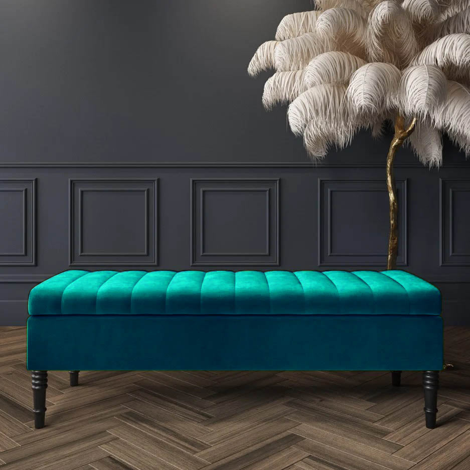 Safar Velvet Bench with Storage