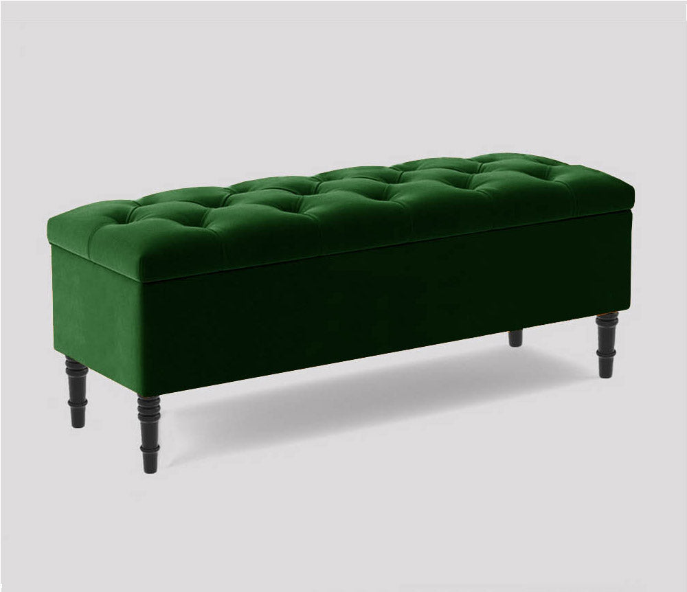 Swiss Chesterfield Upholstered Footstool