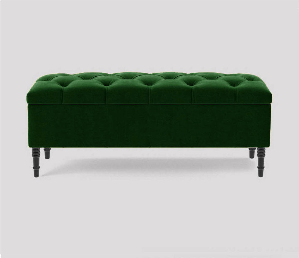 Swiss Chesterfield Upholstered Footstool