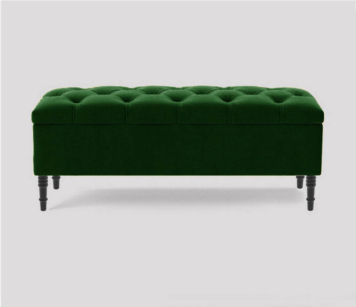 Swiss Chesterfield Upholstered Footstool