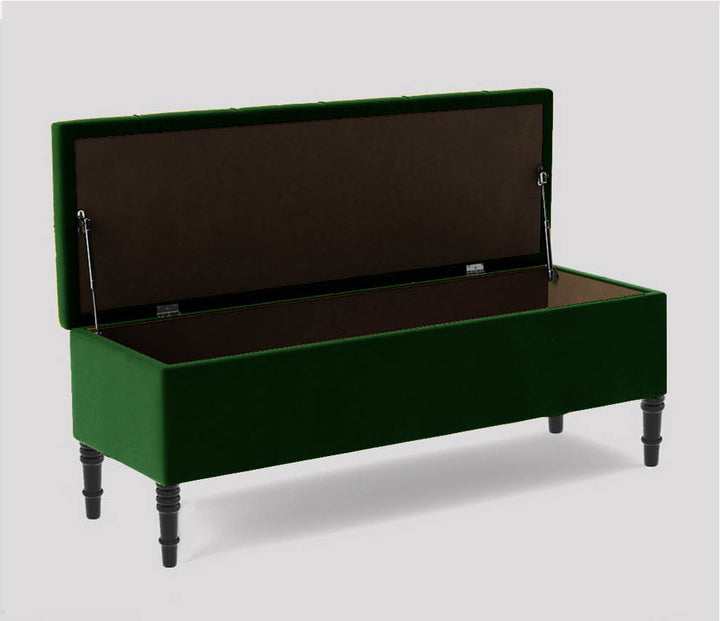 Swiss Chesterfield Upholstered Footstool