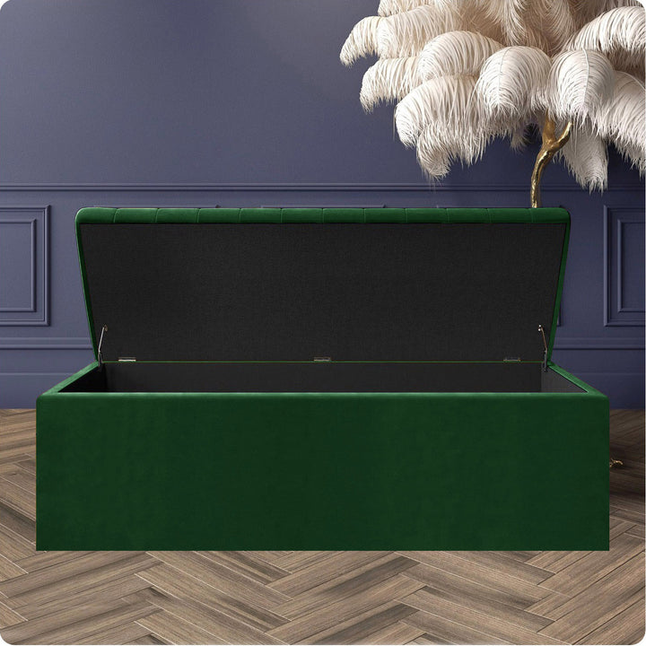 Safar Large Ottoman Storage Box - Upholstered Blanket Box