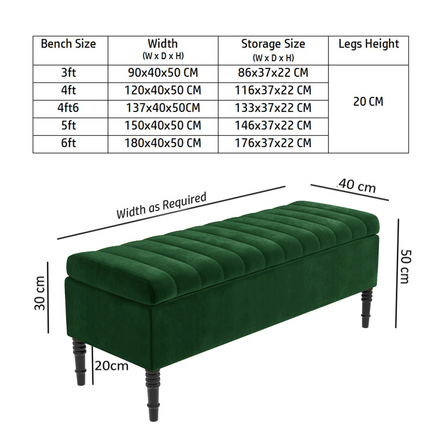 Paris Striped Ottoman Bench with storage