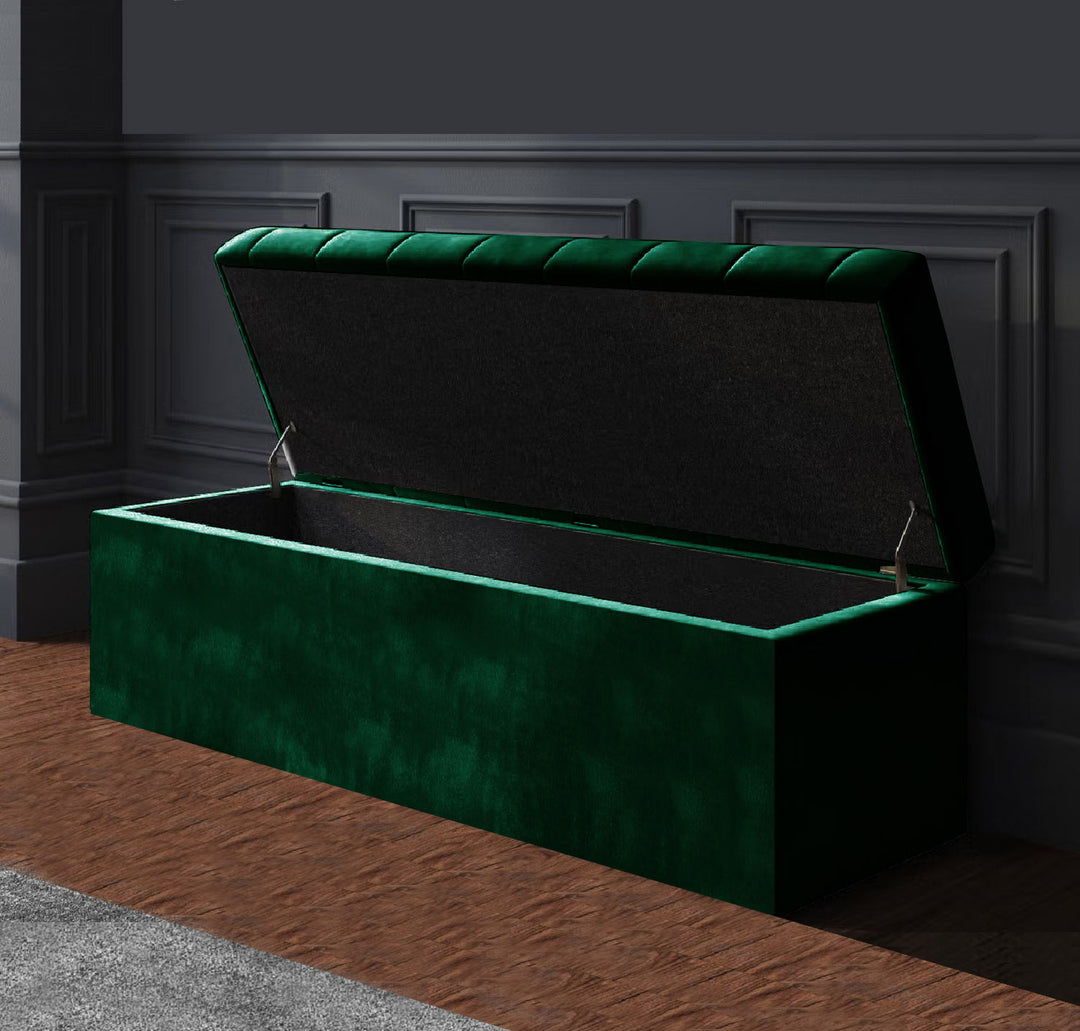 SD Plush Ottoman storage Box