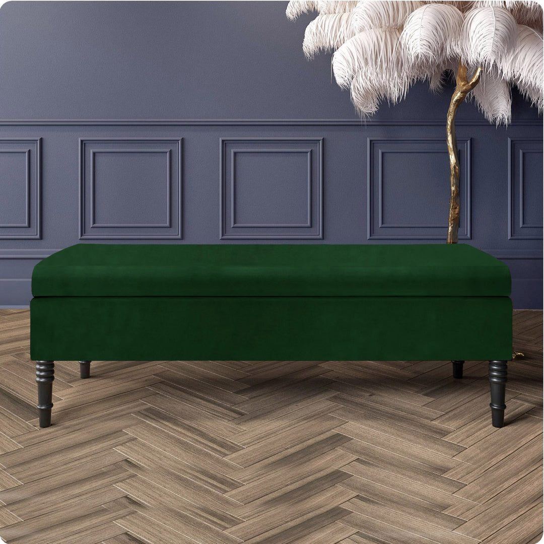 Safar Plain Upholstered Shoe Storage Bench with Legs
