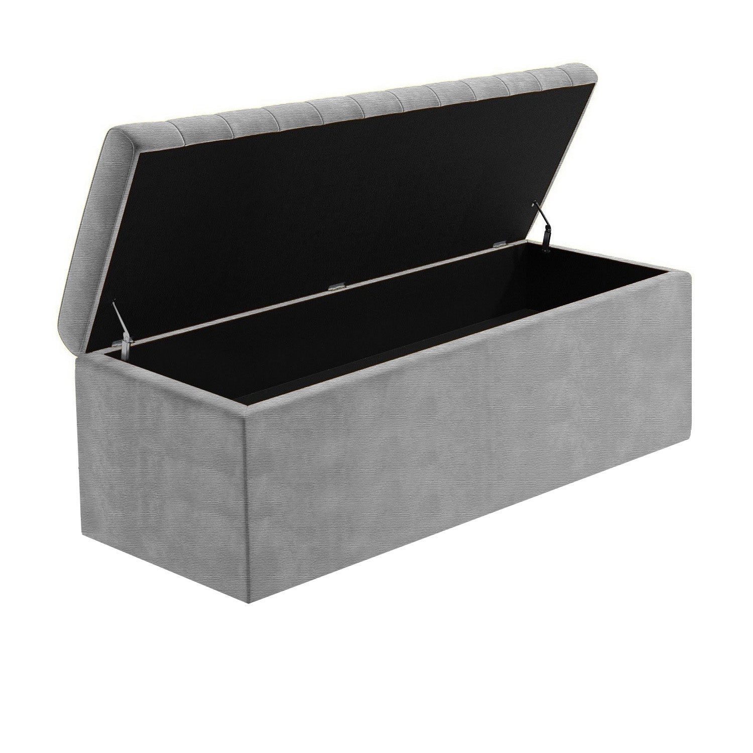 Large Safar Naples Ottoman Storage Box - Striped Upholstered Blanket Box