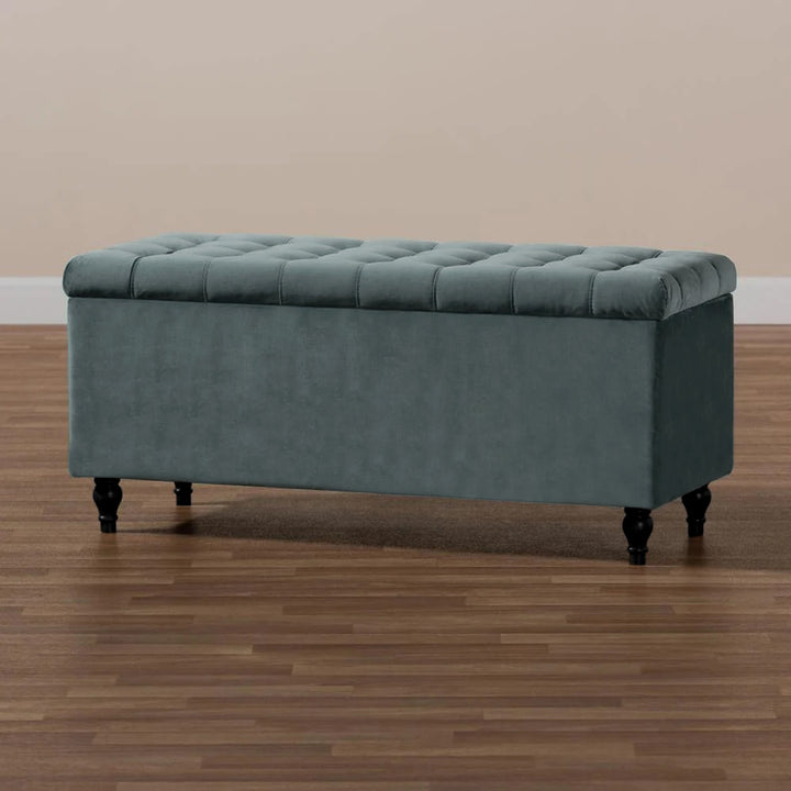 •	End of bed storage ottoman •	Luxury velvet ottoman •	Tufted storage ottoman •	Deep storage ottoman •	Ottoman with hinged lid •	Velvet upholstered storage bench •	Multi-purpose storage ottoman •	Velvet furniture storage •	Ottoman seat with storage •	Shoe bench with storage •	Shoe changing bench •	End of bed bench