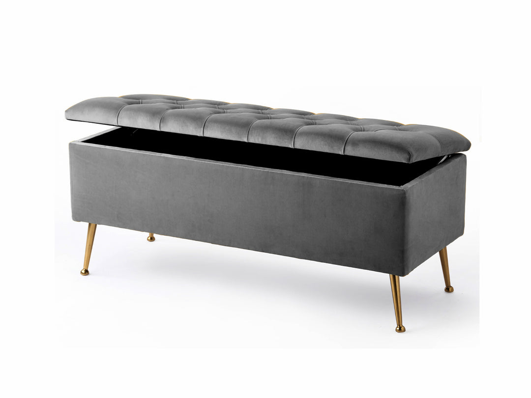 Amara Chesterfield Ottoman Storage Bench with Legs