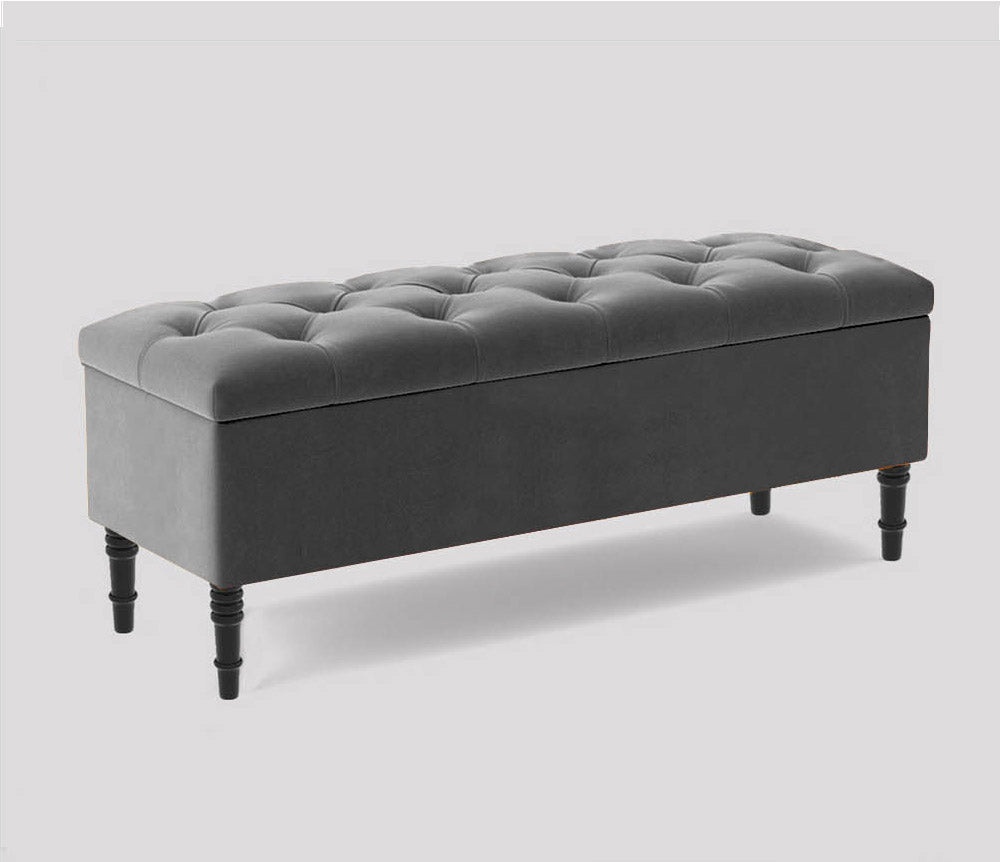 Swiss Chesterfield Upholstered Footstool