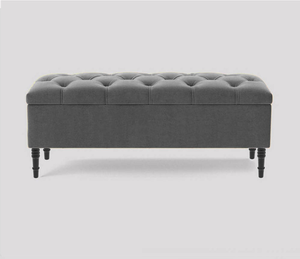 Swiss Chesterfield Upholstered Footstool