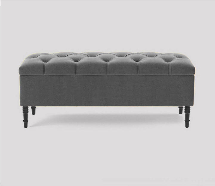 Swiss Chesterfield Upholstered Footstool