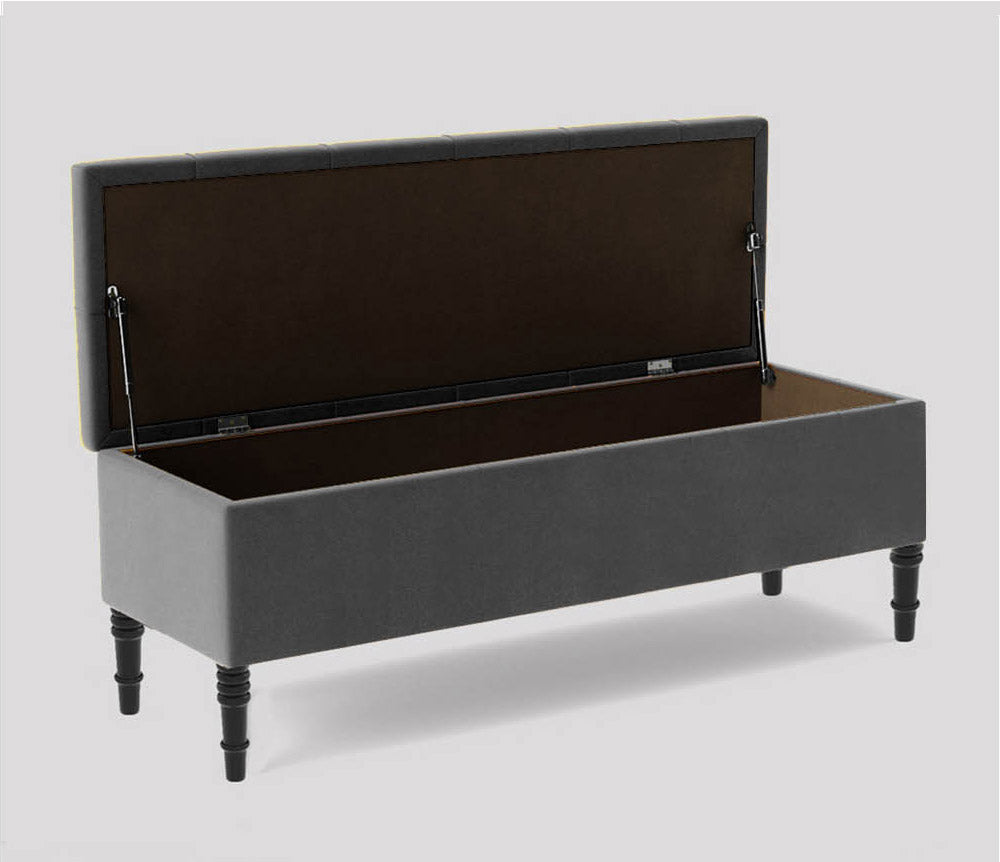 Swiss Chesterfield Upholstered Footstool