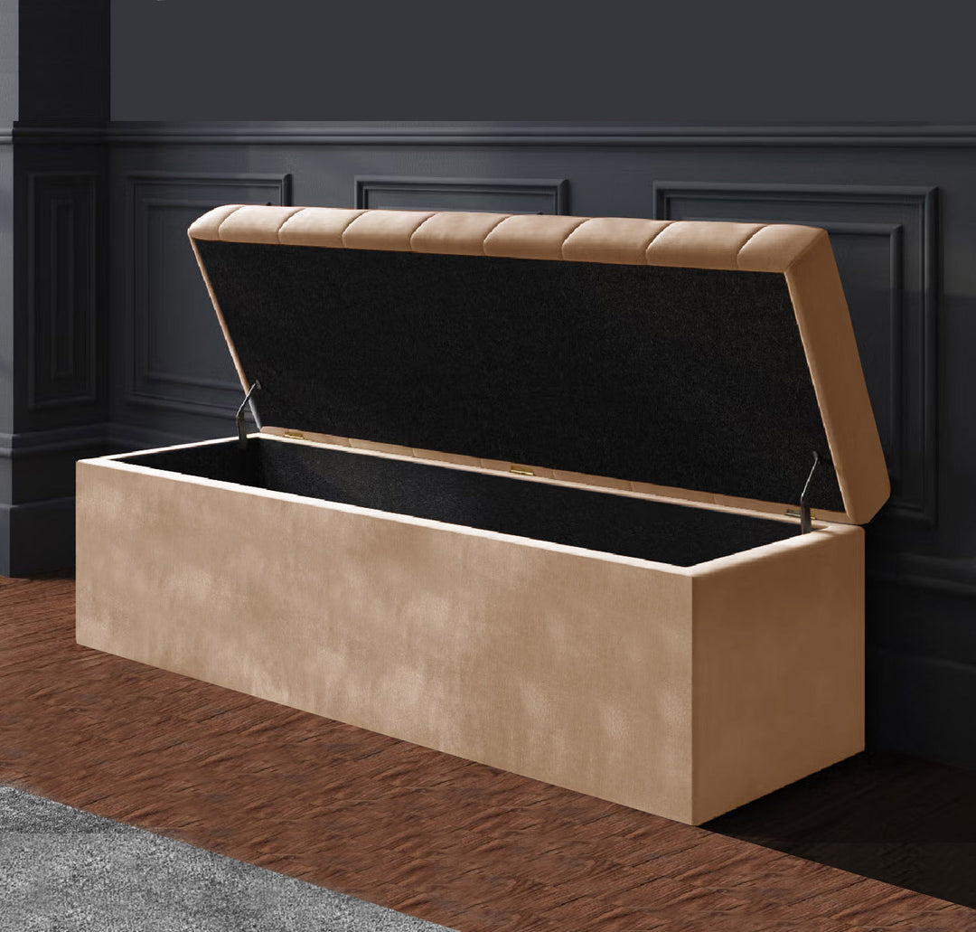 SD Plush Ottoman storage Box