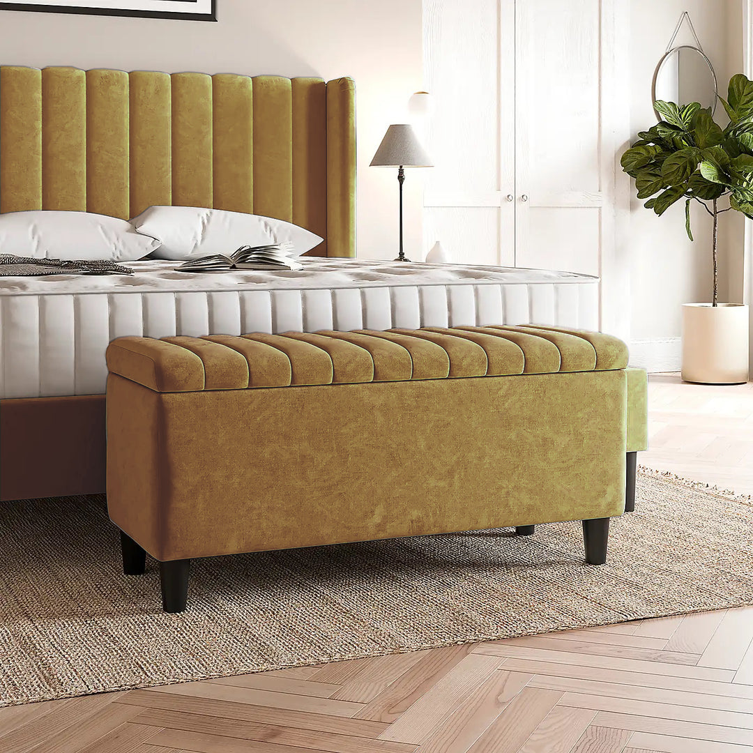 Mink Plush velvet upholstered blanket box, Teal velvet bench with storage, Large upholstered blanket box with legs, Velvet Upholstered Footstool, Rectangle Coffee Table, Ottoman storage box