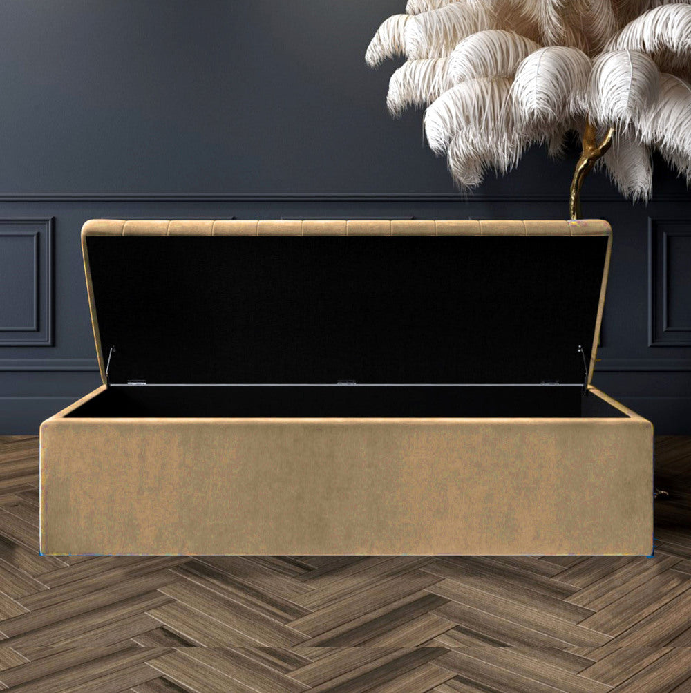 Safar Large Ottoman Storage Box - Upholstered Blanket Box