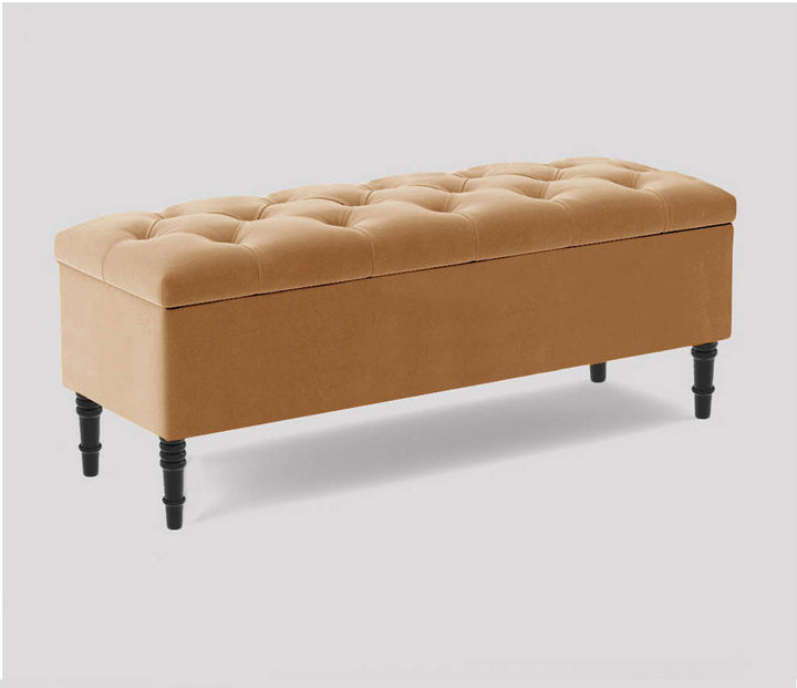 Swiss Chesterfield Upholstered Footstool