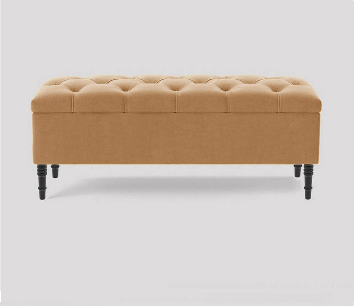 Swiss Chesterfield Upholstered Footstool