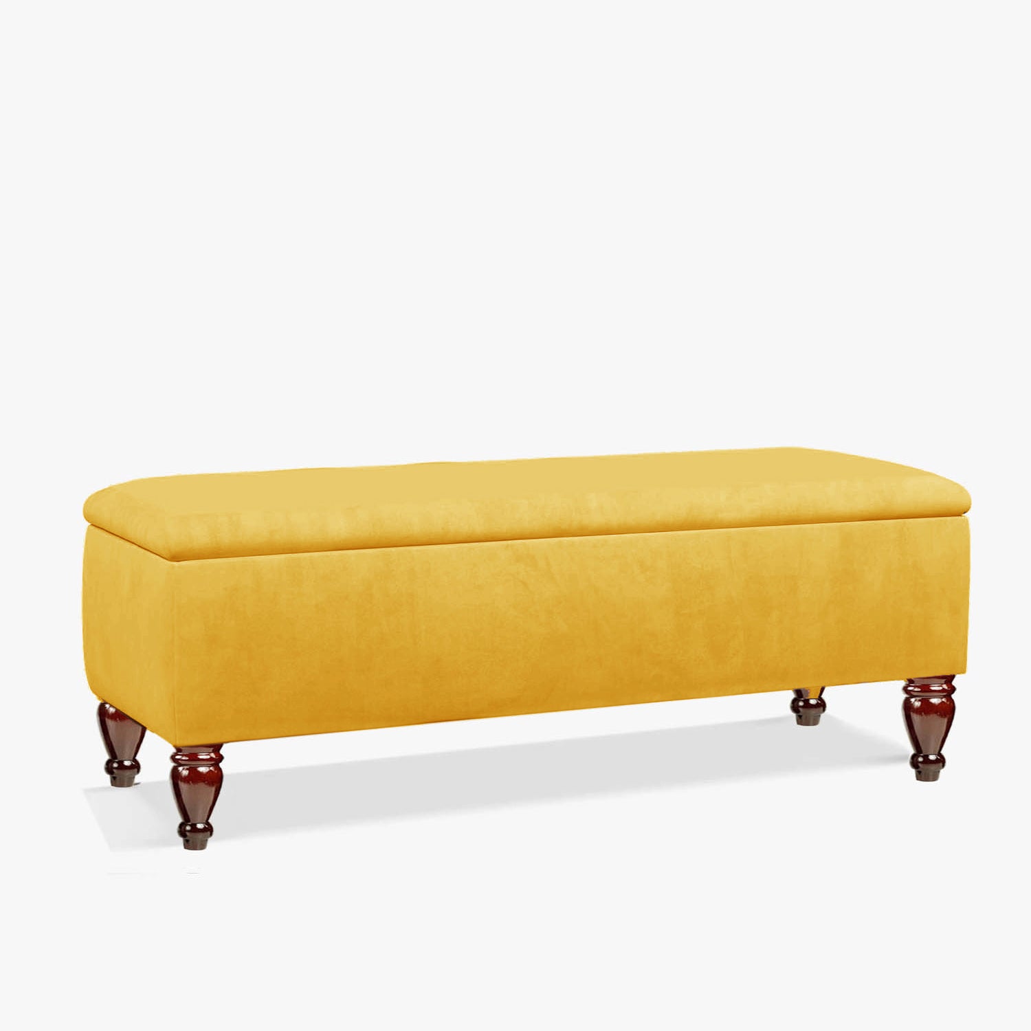 Mustard gold plush velvet bench, shoe storage bench, end of bed bench, plain ottoman bench with storage, window seating bench, velvet upholstered footstool, velvet end table, storage coffee table, hallway bench, ottoman storage box, rectangle ottoman footstool 