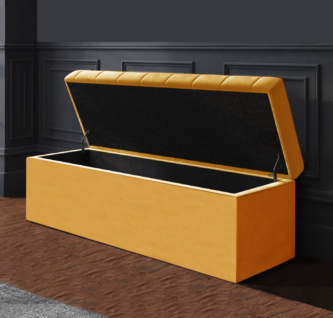 SD Plush Ottoman storage Box