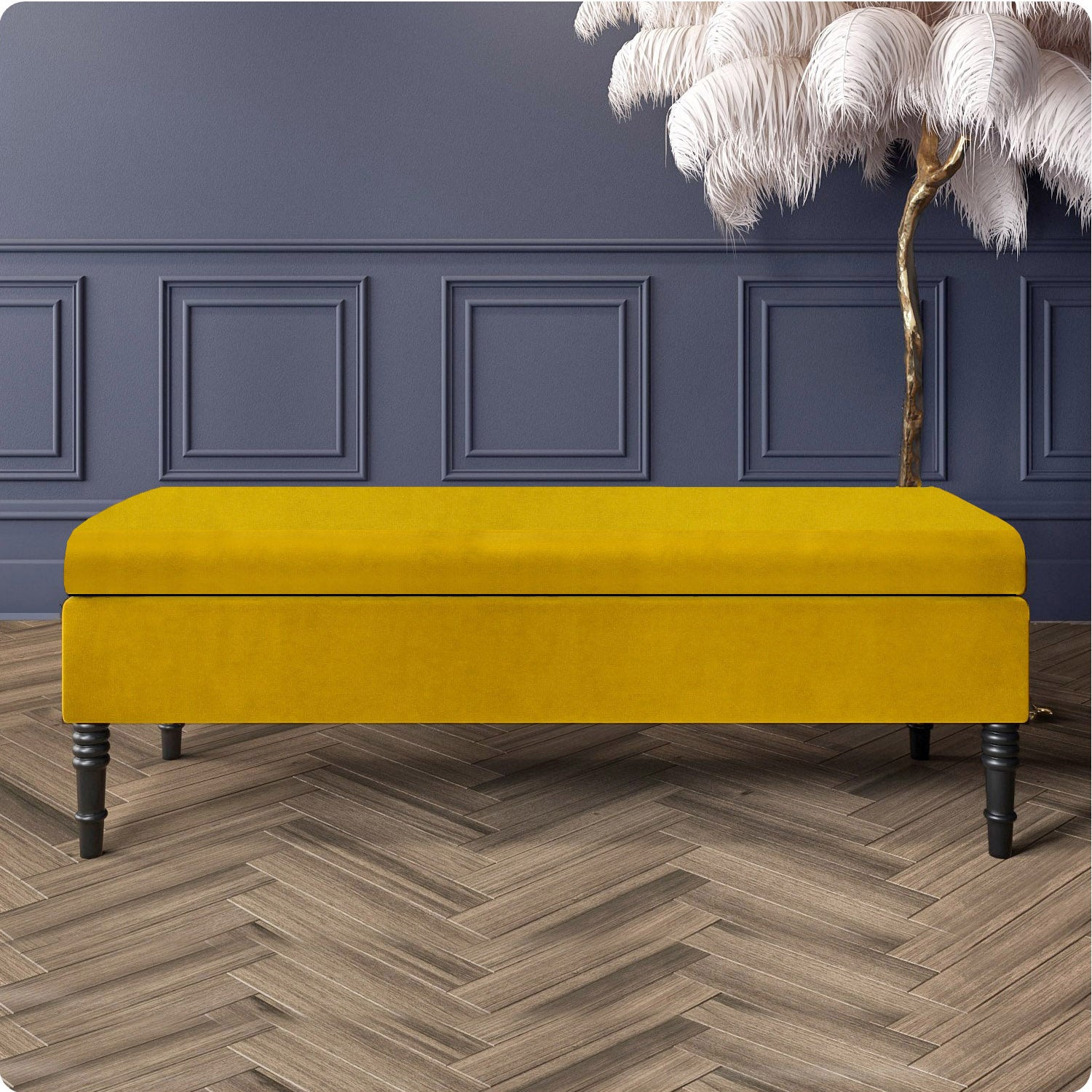 Safar Plain Upholstered Shoe Storage Bench with Legs