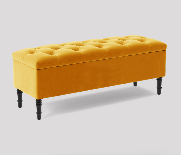 Swiss Chesterfield Upholstered Footstool