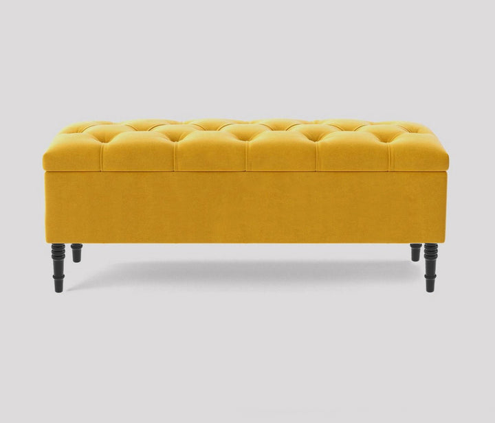 Swiss Chesterfield Upholstered Footstool