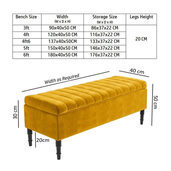 Paris Striped Ottoman Bench with storage